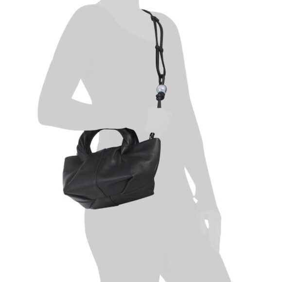 ORYANY Cozy Small Lamb Skin Leather Satchel Handbag Crossbody Black - Picture 3 of 13